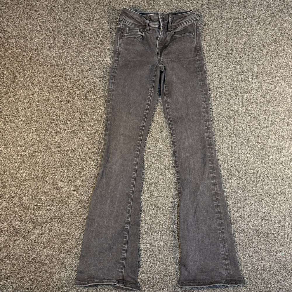 American Eagle Jeans Womens 000 Skinny Charcoal Grey Next Level Stretch EUC